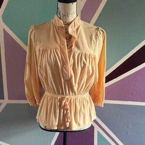 Women's Peach Button-Up Blouse